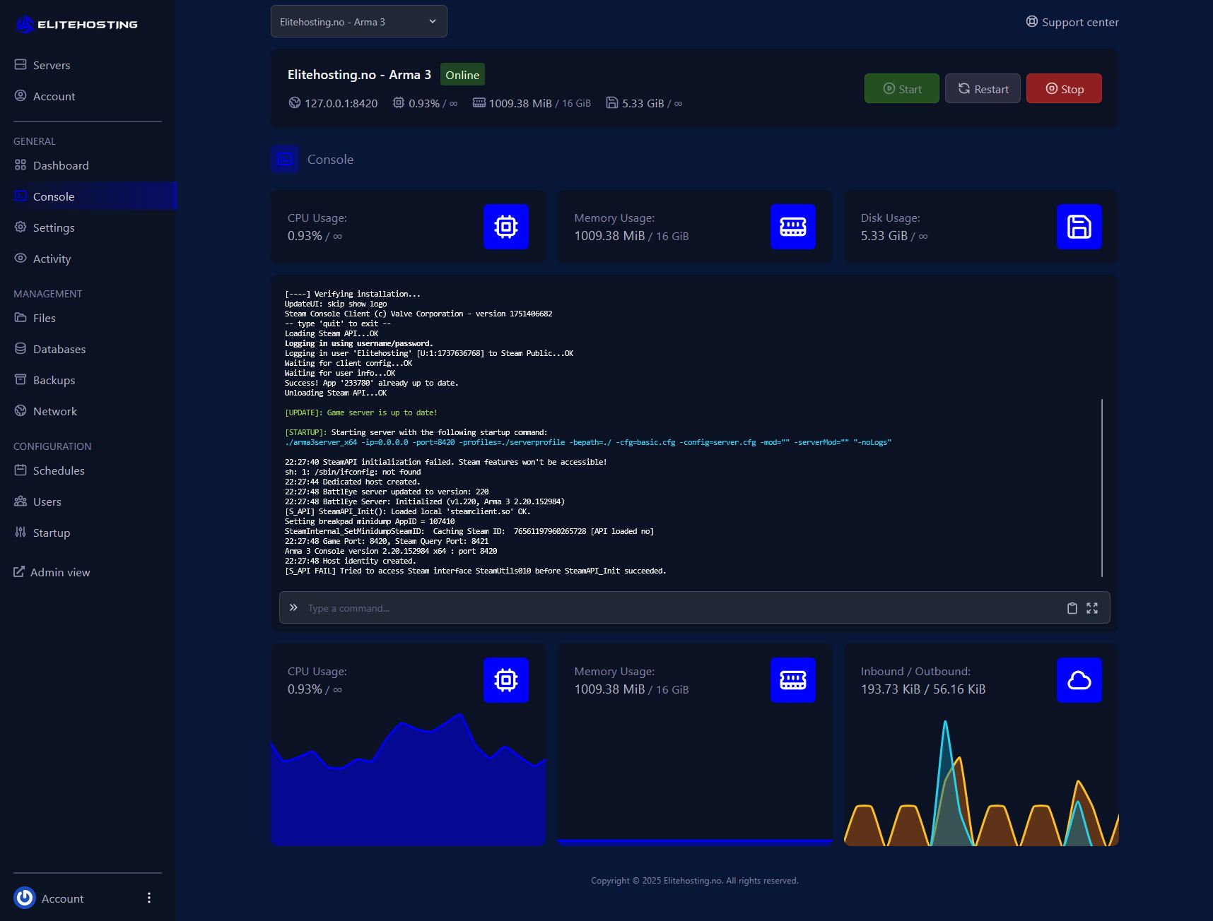 Arma 3 Control Panel